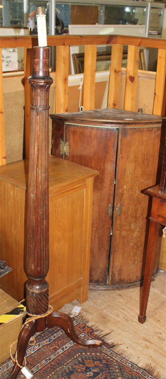 Oak cylinder corner cupboard